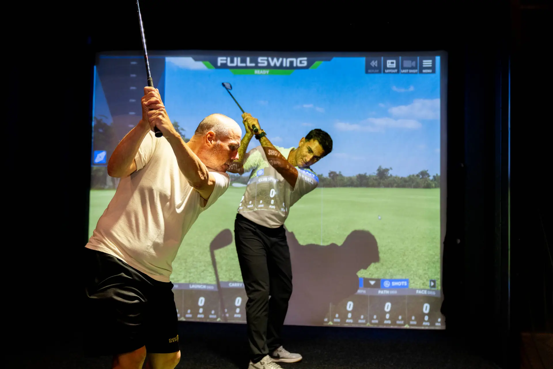 Golf simulator bay at Point Court